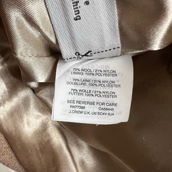 J.CREW Toscana Coat in Italian Stadium Cloth by Nello Gori Wool Blend Tan W's 12 - Picture 10 of 10